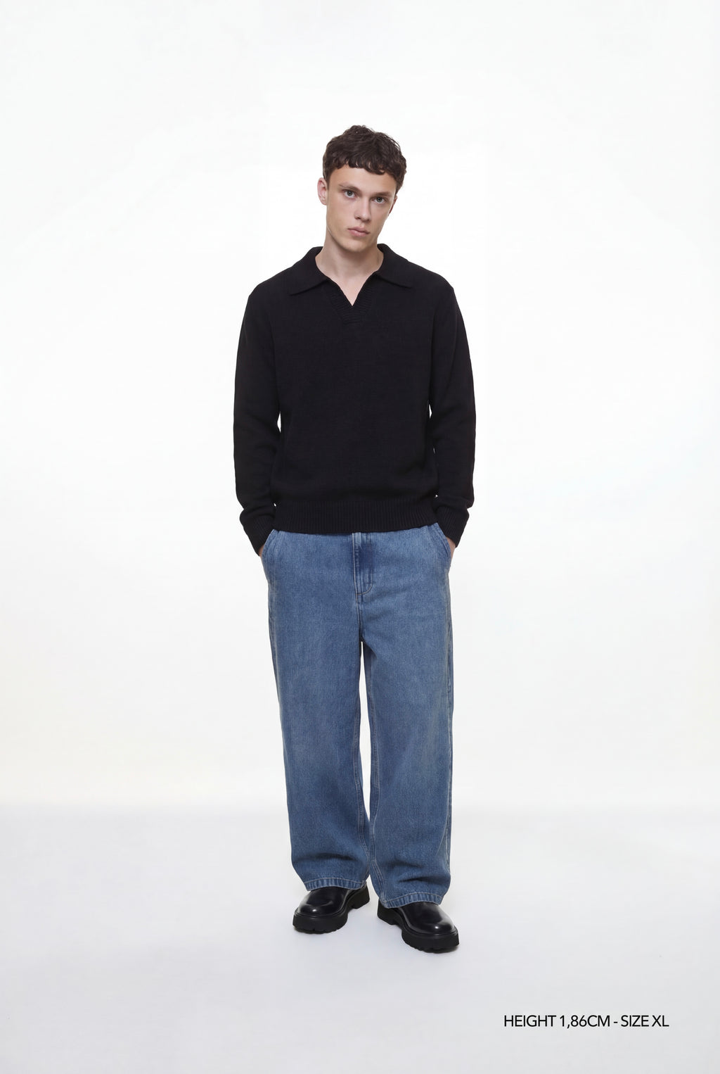 KNIT COLLARED SWEATER