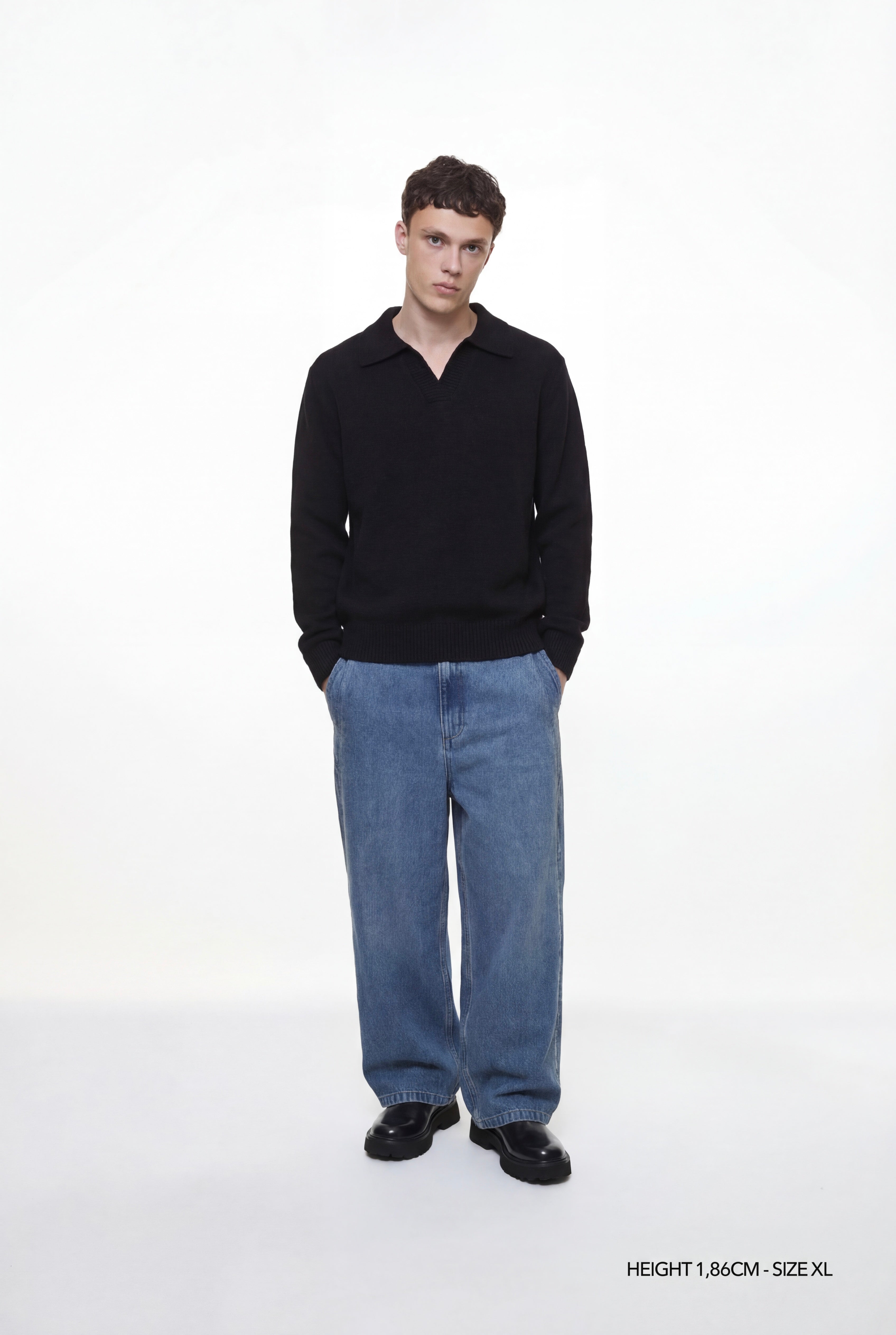 KNIT COLLARED SWEATER