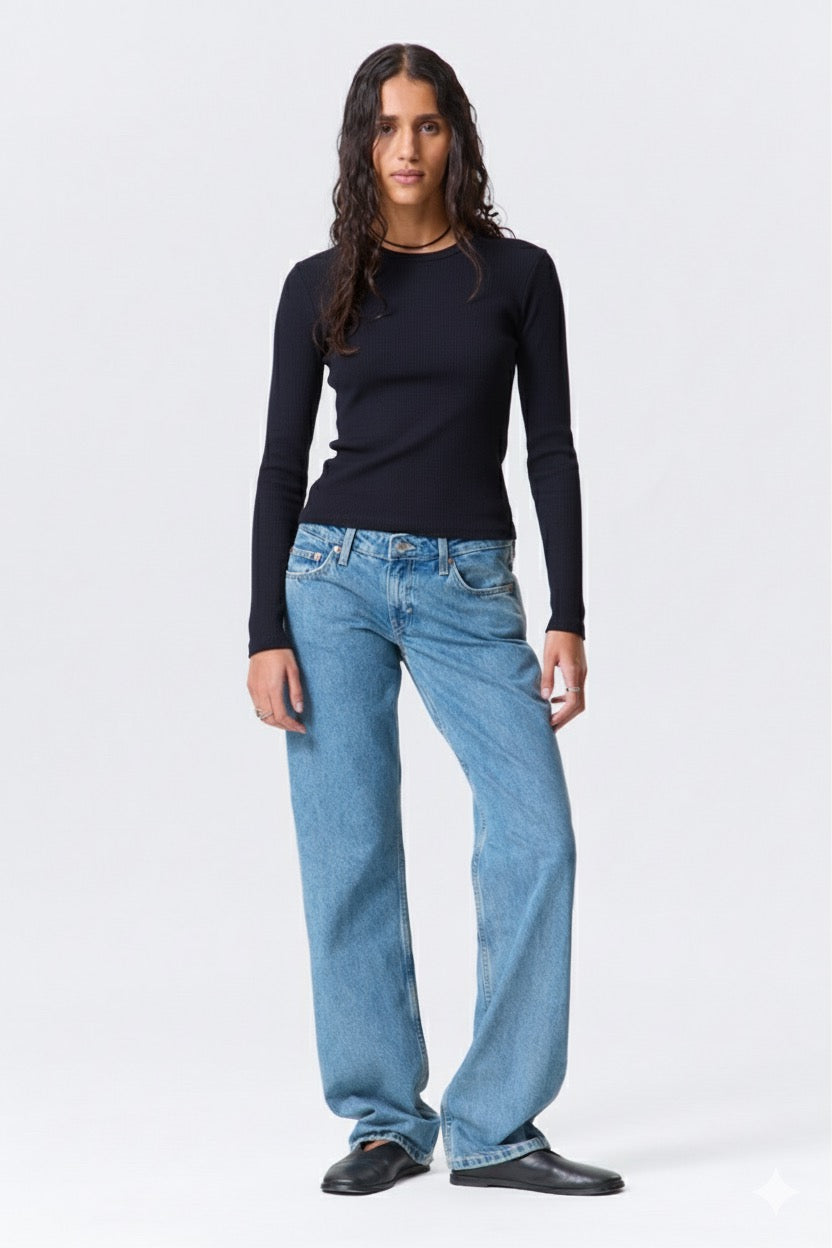 SLIM RIBBED COTTON T-SHIRT WOMEN