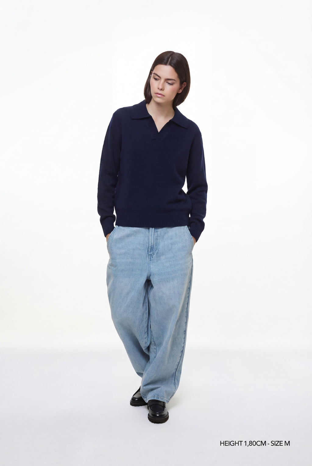 KNIT COLLARED SWEATER