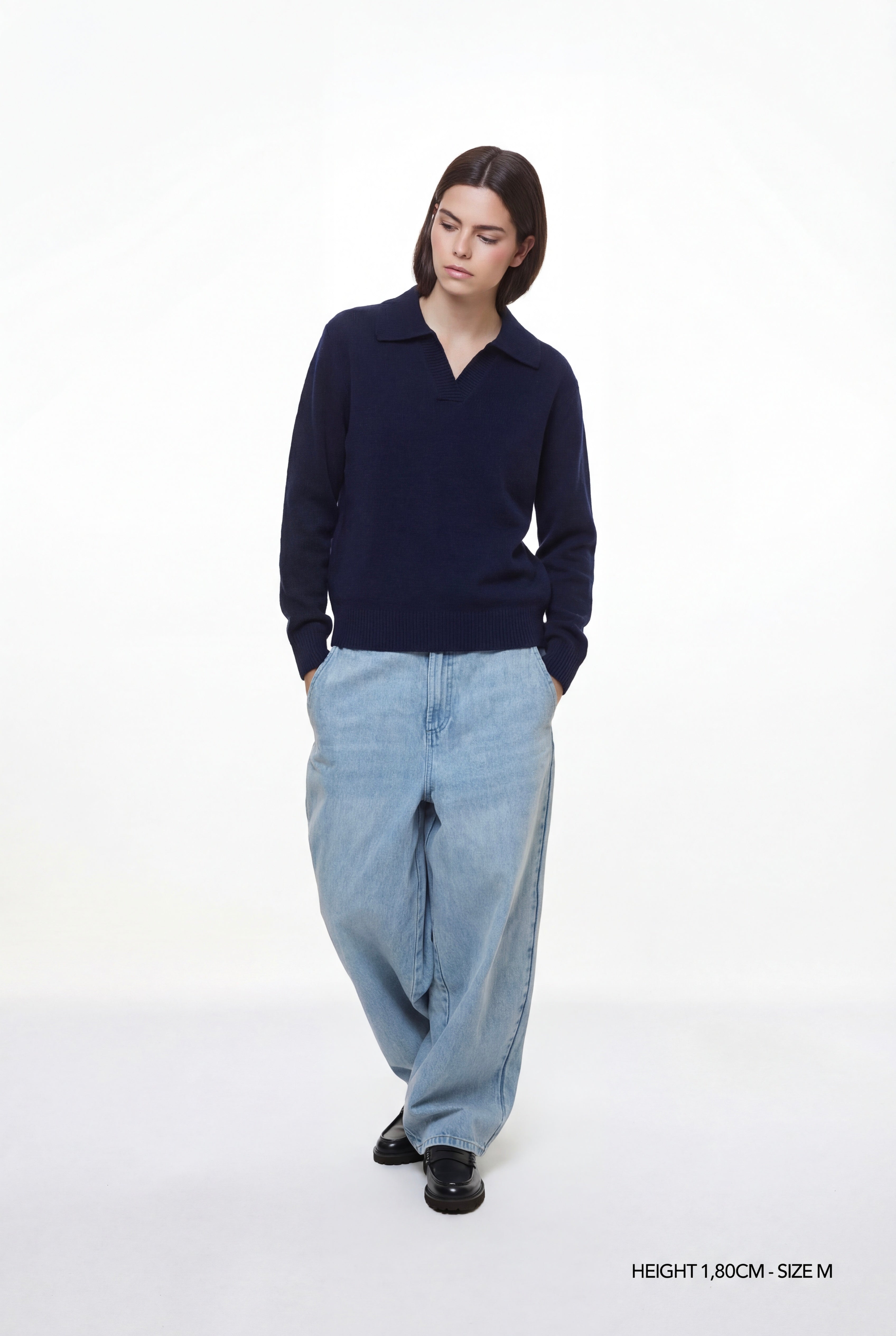 KNIT COLLARED SWEATER