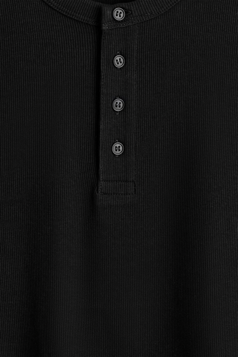 RIBBED HENLEY LONG SLEEV