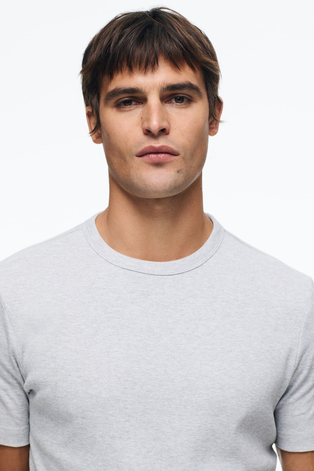 SLIM-FIT RIBBED T-SHIRT