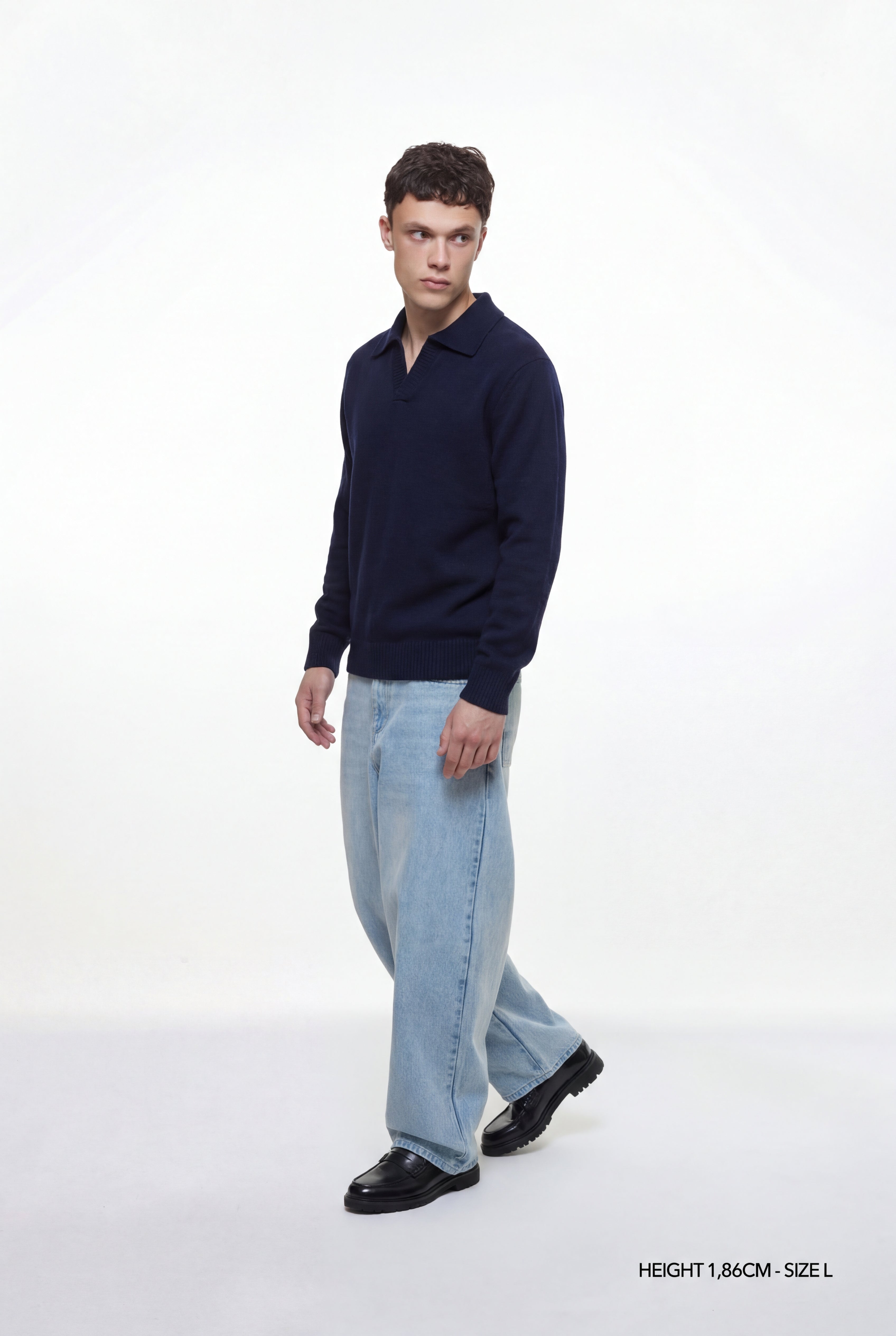 KNIT COLLARED SWEATER