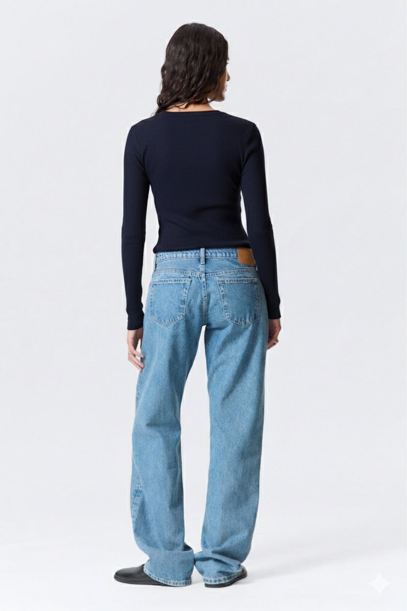 SLIM RIBBED COTTON T-SHIRT WOMEN