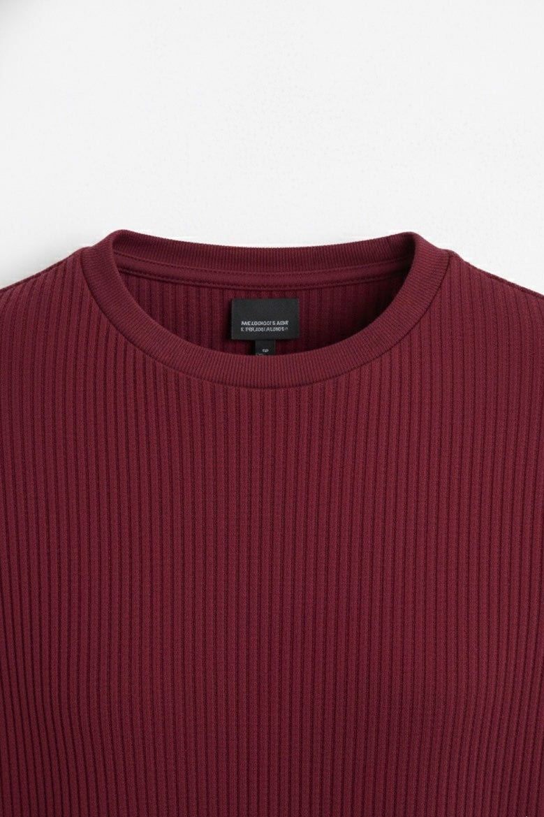 SLIM RIBBED COTTON T-SHIRT