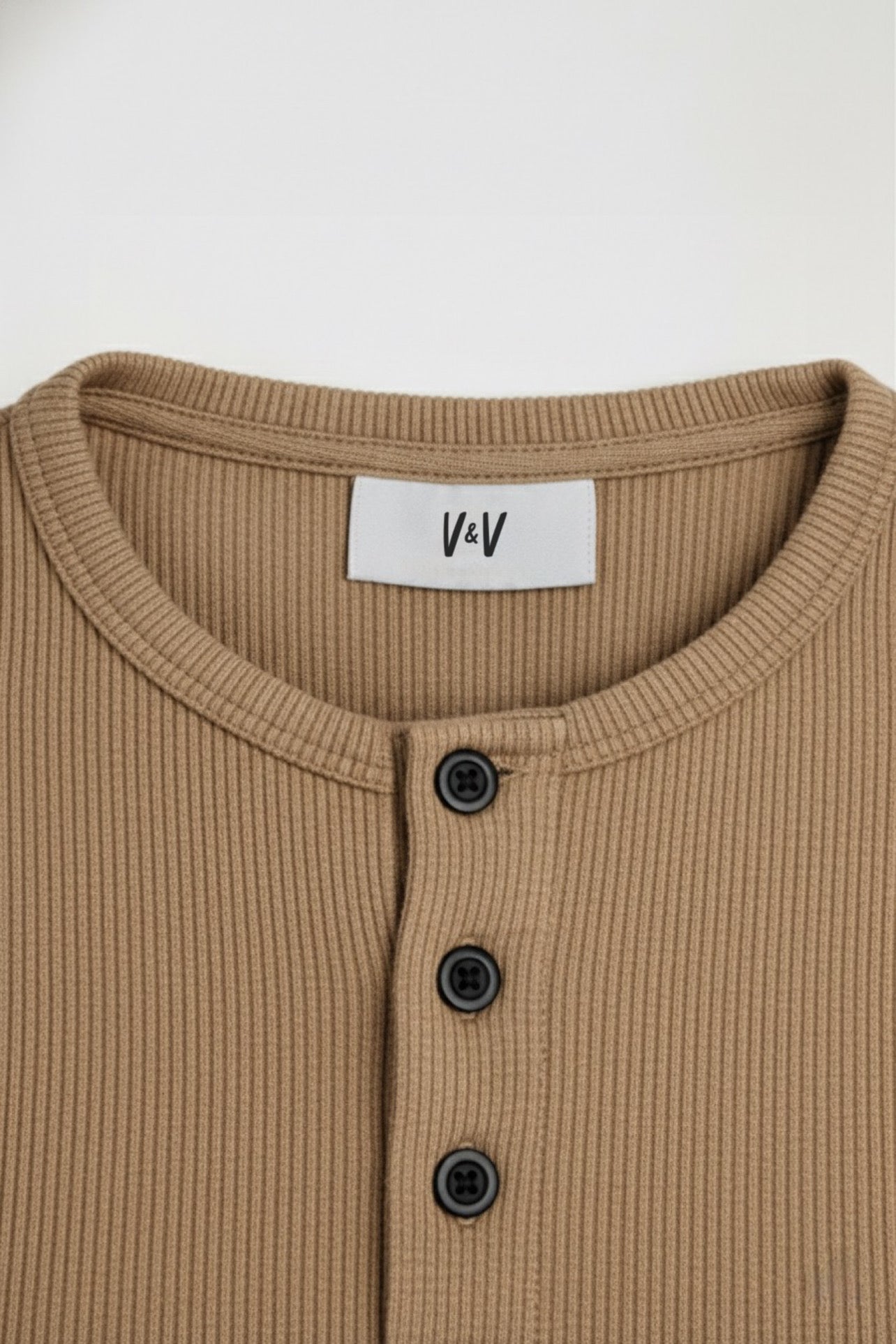 RIBBED HENLEY LONG SLEEV