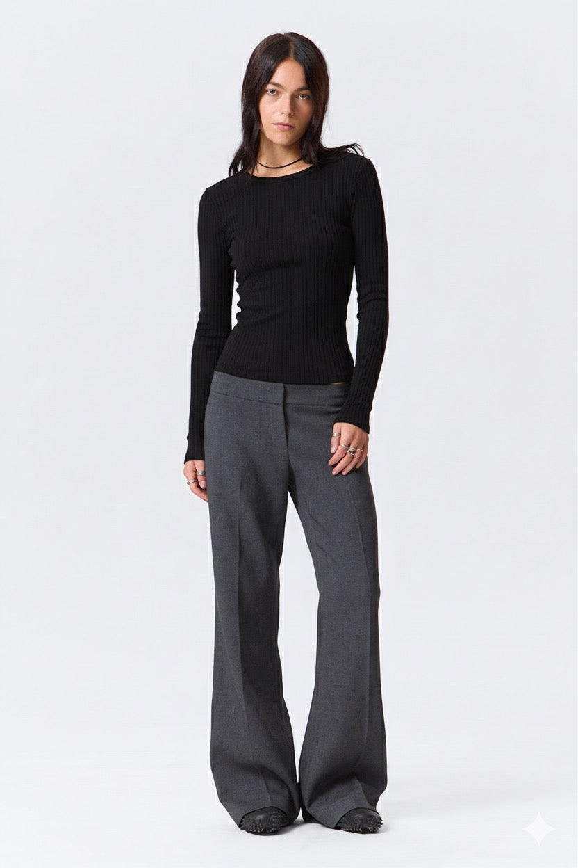 SLIM RIBBED COTTON T-SHIRT WOMEN