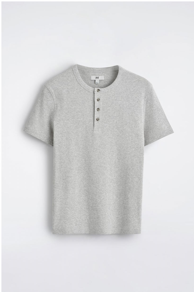 T-SHIRT HENLEY COUPE SLIM