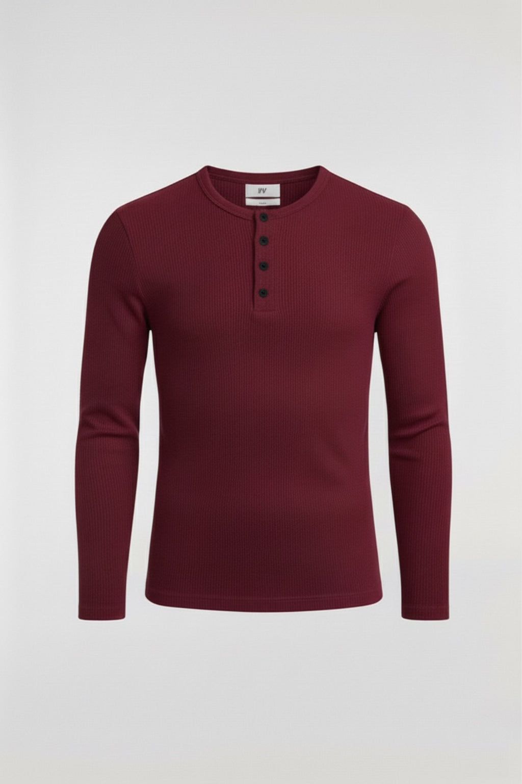 RIBBED HENLEY LONG SLEEV
