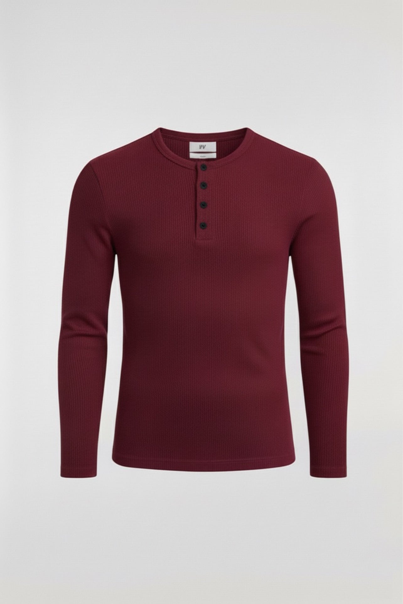 RIBBED HENLEY LONG SLEEV