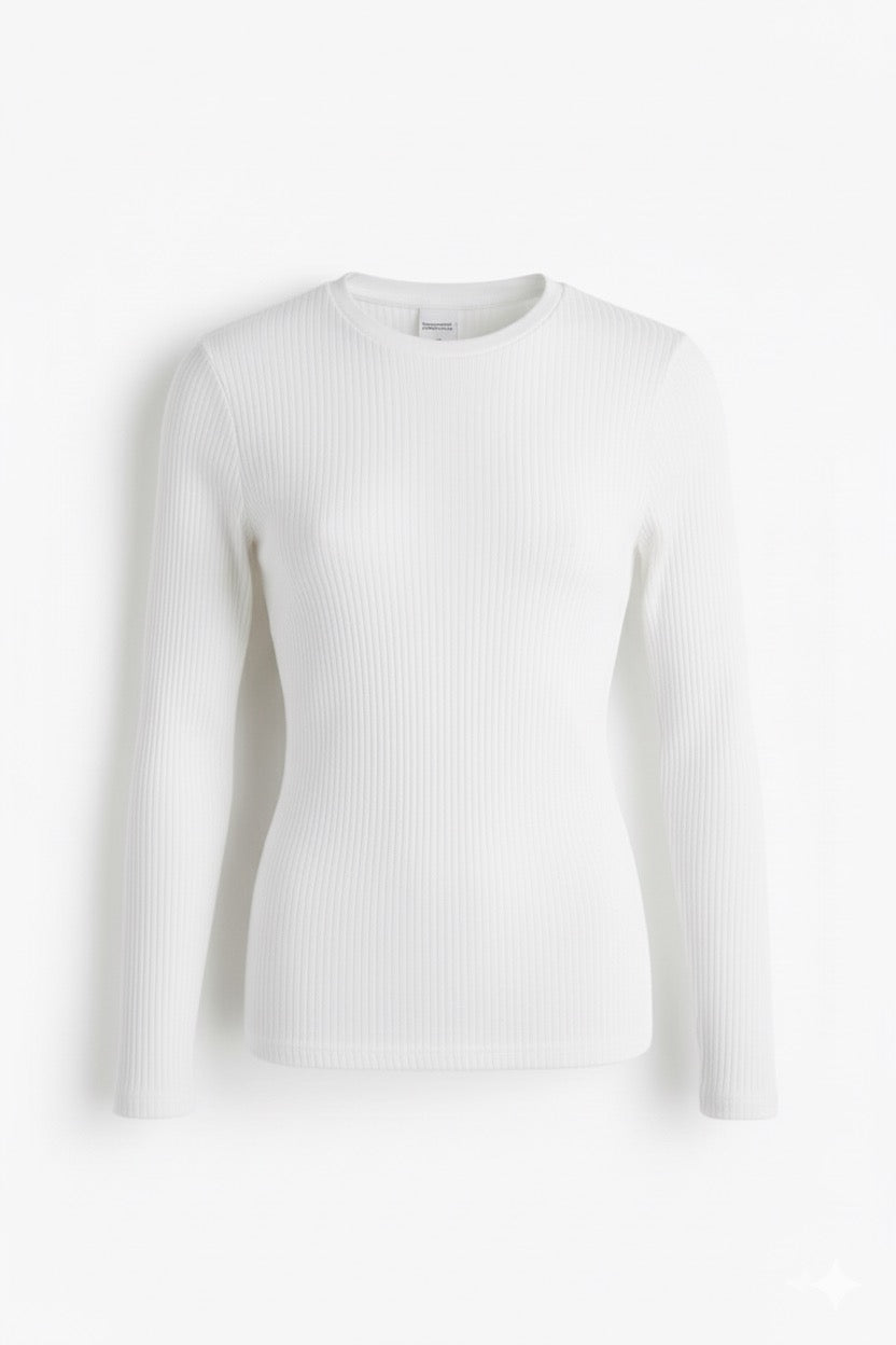 SLIM RIBBED COTTON T-SHIRT WOMEN