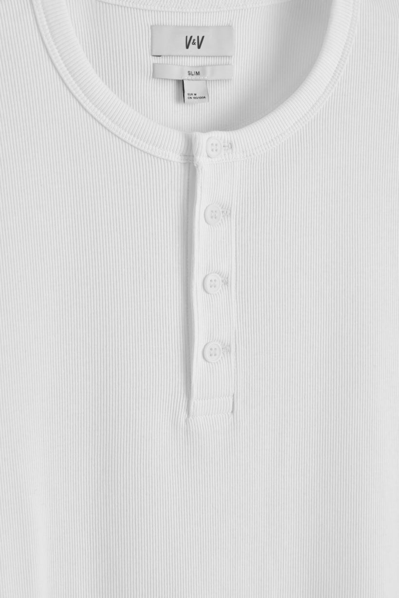 RIBBED HENLEY LONG SLEEVE