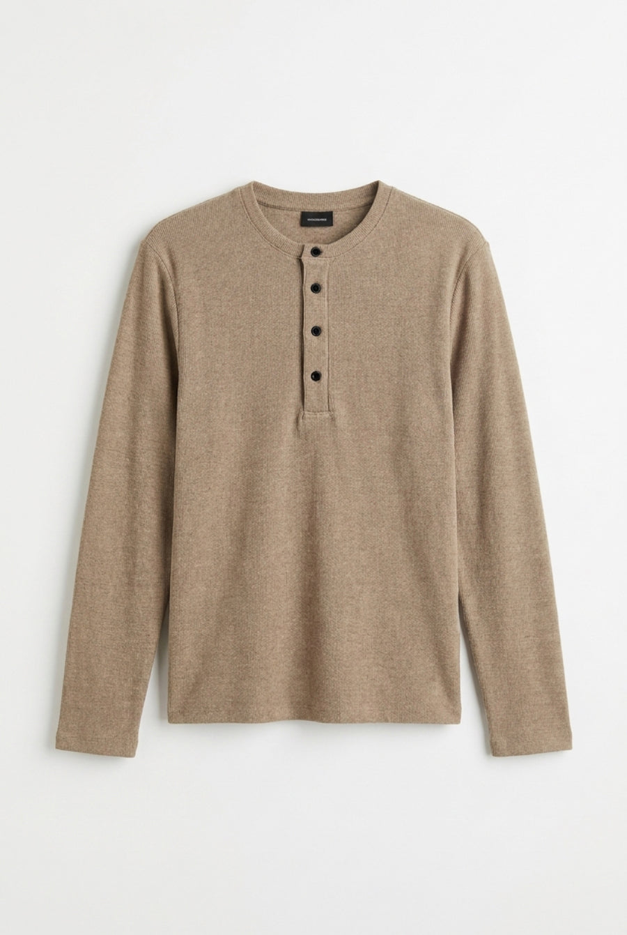 RIBBED HENLEY SHIRT