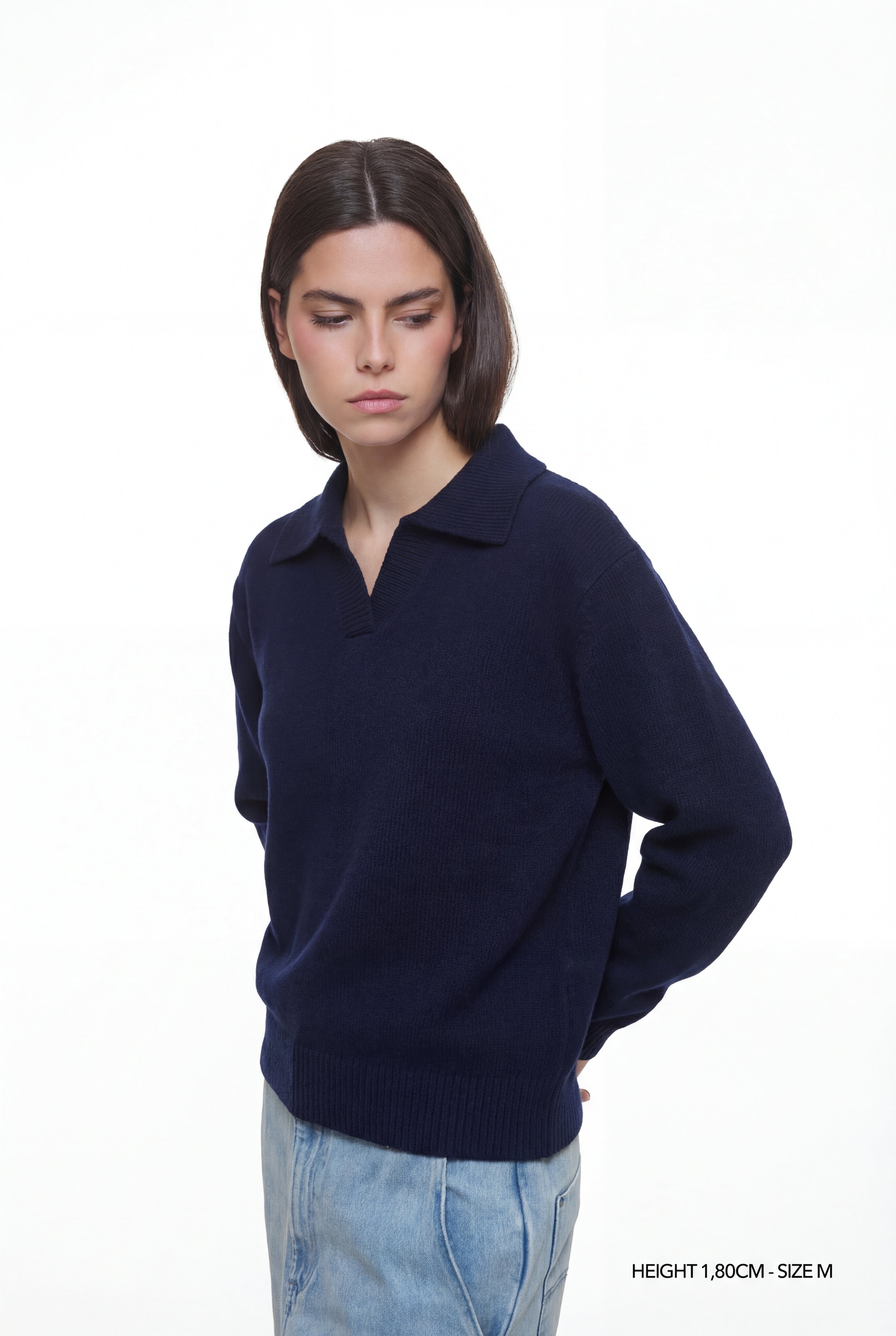 KNIT COLLARED SWEATER