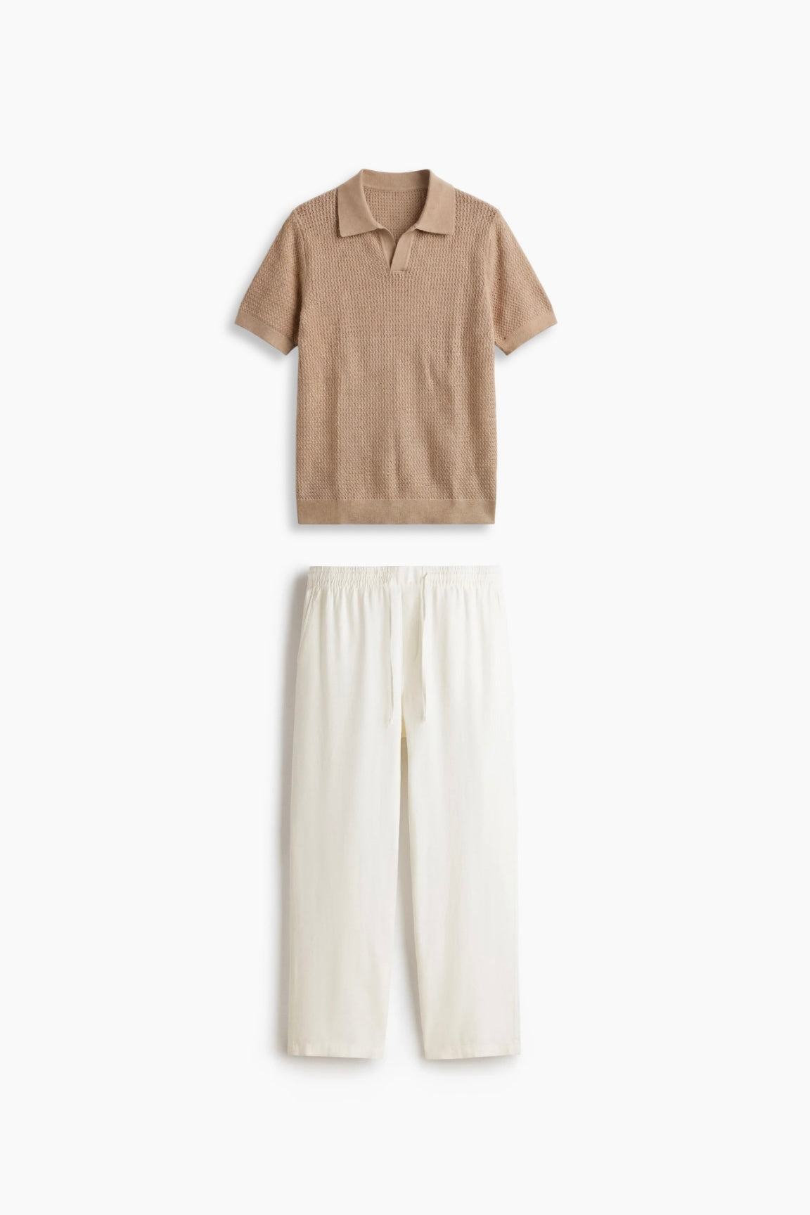 YACHT KNIT POLO + LINEN PANTS