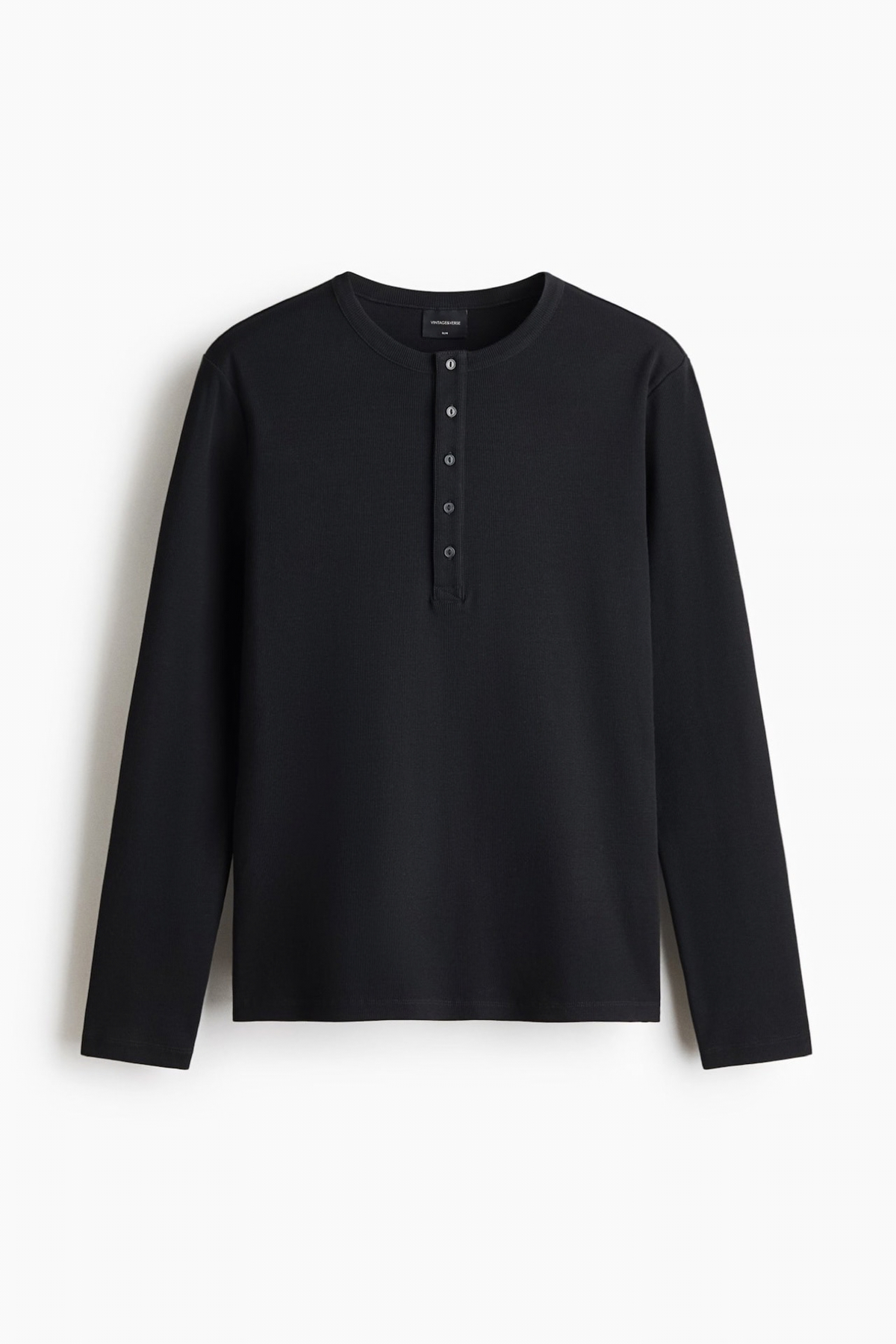 RIBBED HENLEY SHIRT