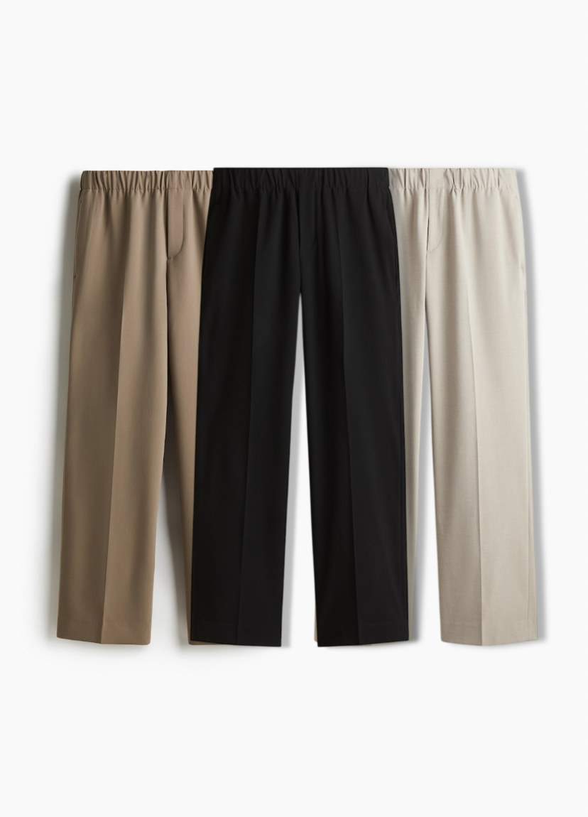 PACK 3 RELAXED FIT TROUSERS