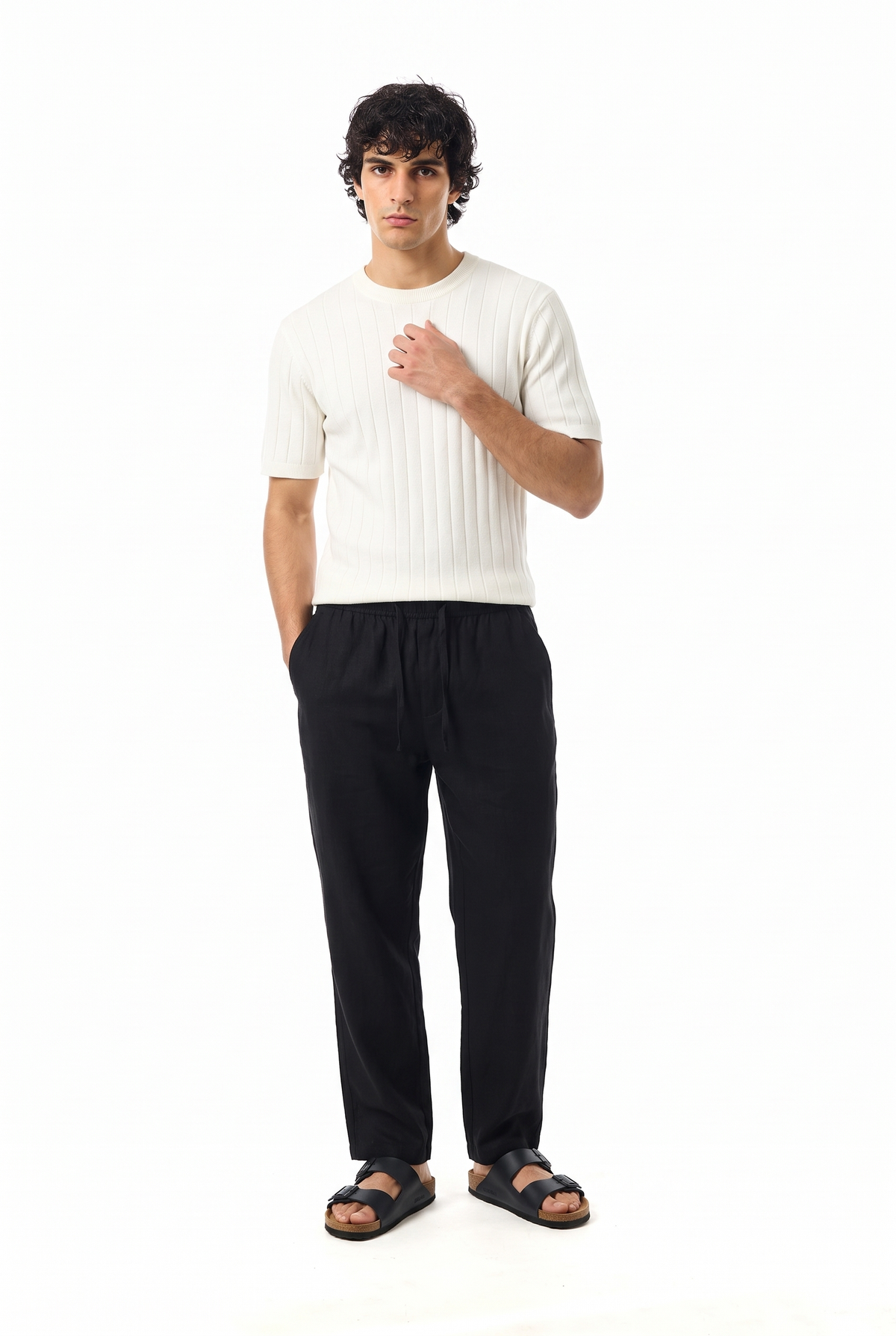 LINEN PANTS BLACK