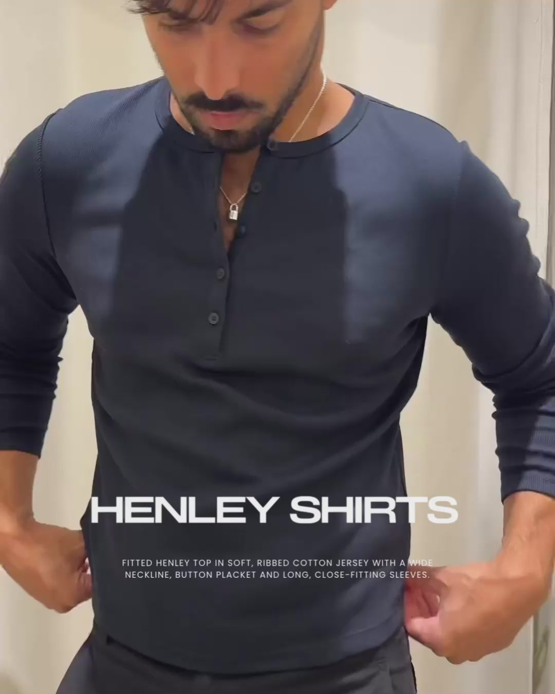 RIBBED HENLEY LONG SLEEVE